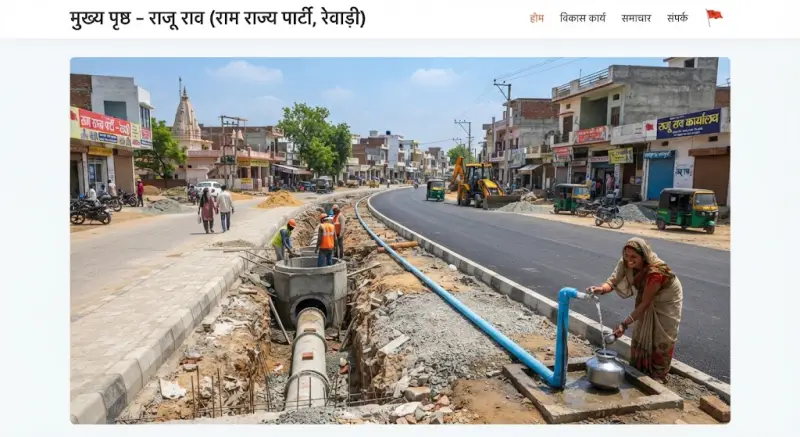 रेवाड़ी की सड़क पर जल निकासी व पाइपलाइन कार्य